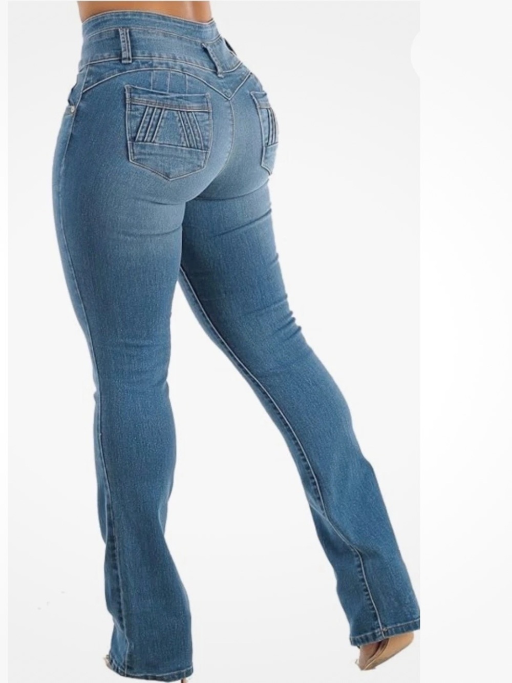 Moda Express Butt Lifting High Rise Bootcut Jeans Women's Size 17 Stretch Denim